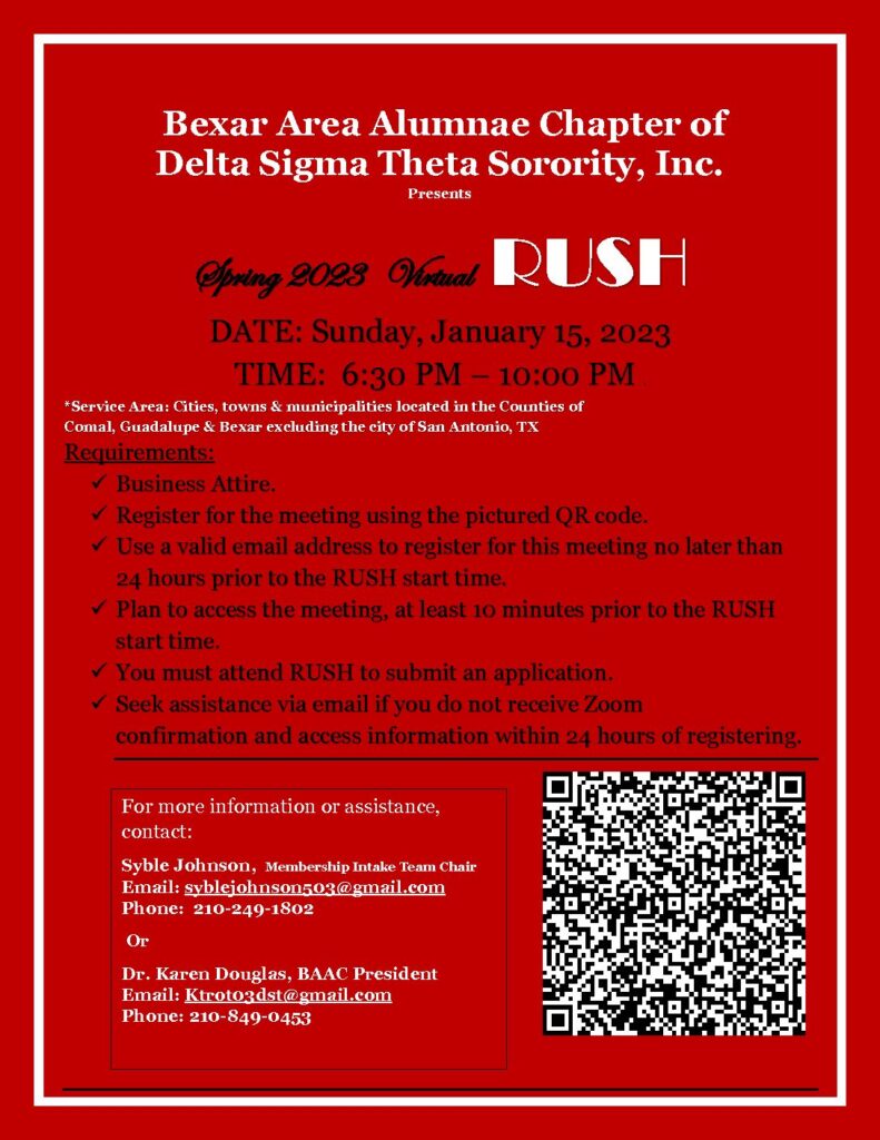 Dover Alumnae Chapter of Delta Sigma Theta Sorority, Inc. - DAC Spring 2023  RUSH